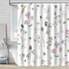 Cortina de ducha impermeable, más vendida en Amazon, hojas y flores de plantas de jungla tropical impresas en 3D, cortina de ducha de poliéster, viene con ganchos
