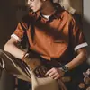 Camiseta Retro de Manga Corta Estilo Americano para Hombre Holgada Verano Ropa de Hombre 2022 Nueva Camisa de Trabajo Camisa Polo de Media Manga para Hombre