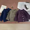 Suéter para Bebé Estilo Coreano 2025 Primavera Nuevo Estilo para Niños Bufanda de Lazo Estilo Occidental Cardigan Tejido Chaqueta Versátil