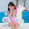 Celebridad Cibernética Ins Anillo de Asiento Infantil Caballo Arcoíris Anillo Grueso para Asiento de Bebé Unicornio Flotador de Natación Inflable Axilas