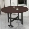 Mesa Plegable para Apartamento Pequeño, Mesa de Comedor Redonda Plegable de Tres Secciones Móvil Recomendada para Reuniones Familiares con Plato Giratorio