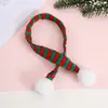 Cachecol de Tricô Mini com Pom-Pom Listrado de Natal Boneca de Pelúcia Decoração de Acessórios DIY Suprimentos para Presentes Pequenos
