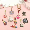 10 Tipos de Joyería de Aleación con Temática de Música Oil-Drip - Materiales para Llaveros, Cadenas para Teléfono y Colgantes Hechos a Mano