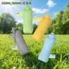 Botella de Agua Deportiva de 800 ml Vaso de Agua Plegable de Silicona Botella de Agua Portátil para Viajes Gran Capacidad Tapa Interior a Rosca Antifugas Botella de Agua Telescópica