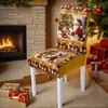 Fundas Navideñas para Sillas de Fabricante Transfronterizo para Uso Doméstico, Fundas para Sillas de Comedor a Prueba de Polvo, Decoración de Atmósfera Festiva Estampada Europea y Americana, Fundas Navideñas para Sillas