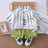 Ropa de Verano para Niños de un Año 2025 Nuevo Verano Ropa de Bebé de Moda para Niño Camisa Guapa Conjunto de Tres Piezas de Manga Corta