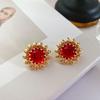Vintage Vintage Estilo Fragante Entrada Francesa Lujo Pendientes de Aguja de Plata 925 Palacio Antiguo Medio Pendientes Caibao Nuevo Venta al por Mayor