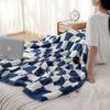 Manta Tejida de Cuadros de Terciopelo Medio Sofá Oficina Manta para Siesta Manta Toalla para Cuatro Estaciones Manta Cobertor Manta Decorativa