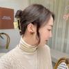 Pendientes de plata S925 con forma de lazo simple, estilo retro de Corea del Sur, de resina y ámbar, con personalidad para niña, B543