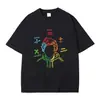 Camiseta de Manga Corta Estampada Transfronteriza Verano Estilo Americano Holgada Cuello Redondo