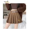 Comercio Exterior Ropa de Mujer Toma Real 2025 Mismo Estilo que Zhao Lusi Falda Plisada a Cuadros de Lana Otoño e Invierno Retro Cintura Alta Aspecto Adelgazante