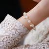 Pulseira de Pedra Hetian Jade Redonda 8mm Pérola Pequena Uva Fivela Magnética Cordão de Mão Versátil Elegante para Menina Namorada