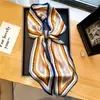 Camisa de Colocação Externa Lenço de Seda Estreito Fino Elegante Feminino Pequeno Longo Moda Primavera e Outono Versátil Sensação de Alto Padrão Fita Tira de Cabelo Lenço