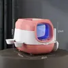 Bandeja de Arena Grande Personalizada para Gatos, Inodoro para Gatos Totalmente Cerrado con Lámpara de Desinfección UV, Bandeja de Arena para Gatos Desodorante y Antisalpicaduras con Correa