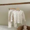 Conjunto Coreano de Ropa de Casa para Niños Otoño e Invierno, Ropa Interior Térmica, Pijama, Tejido Cepillado, Clase A, Defectos Menores por Defecto, Sin Devoluciones ni Cambios