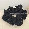 Scrunchie de tricô com bolinhas macio e ondulado estilo coreano, elástico de cabelo de alta qualidade e casual, corda para rabo de cavalo baixo, acessório de cabelo elegante e versátil