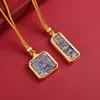 Mini Xizang Thangka Zakiram Patrón Reemplazable Día Siguiente y Vida Presente Colgante de Collar Thangka de Acero de Titanio para Hombres y Mujeres