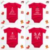 Macacão vermelho de Natal para bebê 2023 Meu primeiro macacão de algodão de manga curta de Natal 3-24M