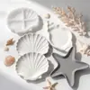 Jiahui Mei Molde de Silicona para Bandeja de Yeso Estrella de Mar Shell DIY Molde de Almacenamiento para Plato de Concha Marina de Resina Epoxi