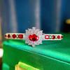 Pulsera ligera de lujo de alta gama con hebilla de flores, pulsera de tesoro de color hemoglobina de paloma natural de imitación de diamante vintage a juego para mujer