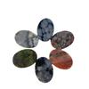 Piedras Semipreciosas Ovaladas de Venta Caliente Transfronterizas, Joyería de Doble Cara Plana con Incrustaciones de Piedras Preciosas Multimaterial, Moderna para el Viaje Diario