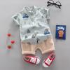 Fabricantes de origen de ropa infantil transfronteriza al por mayor verano coreano fino traje de bebé dibujos animados moda casual conjunto de dos piezas