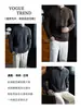 Artesanía Exquisita Cuello Henley Clásico Suéter Cálido para Hombre, Manga Larga, Cómodo, Holgado, Camisa Básica Casual para Otoño e Invierno