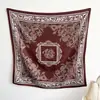 Lenço Quadrado Grande Multifuncional de Sarja de Verão para Mulheres com Estampa Floral, Proteção Solar, Lenço de Sol, Xale, Decoração para o Dia a Dia