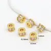 Acessórios de material DIY feitos à mão atacado ouro 18K cobre cravejado zircônia contas de roda pulseira de contas contas soltas C45
