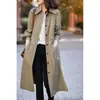 Lleno de aura, intelectual y de espíritu libre, adelgazante y adecuado para todos, con un cinturón entallador, gabardina de estilo moderno para mujer