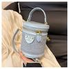 Bolso Cilíndrico para Mujer de Alta Gama Estilo Extranjero Transfronterizo Bolso Pequeño Versátil Bolso de Mano Nicho Retro Elegante Bolso Bandolera de Hombro