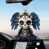Novo pingente de carro 2D plano transfronteiriço com caveira e asas, feito de acrílico
