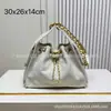Suministro transfronterizo de alta calidad: BOLSO HOBO estilo hippie 25C con patrón de diamantes y cadena, bolso de hombro y axila de cuero genuino para mujer