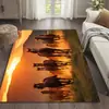 Tapete Grande Animal da Amazon Pintura a Óleo Desenho Animado Veludo de Cristal Grande Área Tapete de Quarto Vento Fácil de Cuidar Antiderrapante