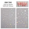 Adesivos de Unha Laço de Estrela Dourado Metalizado Planos com Adesivo Espiral Starburst Adesivos de Unha Artística DIY Decorações Estilo Dh