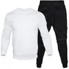 Ropa de Hombre Transfronteriza Sudadera de Cuello Redondo y Pantalones Conjunto de Dos Piezas Invierno Terciopelo Casual Deportivo Tendencia Juvenil