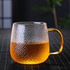 Copo de Vidro Resistente ao Calor Três Peças Copo de Vidro Martelado Escama de Dragão com Filtro Copo de Chá de Vidro Doméstico Copo de Chá com Flor de Alto Borossilicato