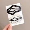 Horquilla de Cuero con Lunares Blancos y Negros Pinza BB de Gota de Agua Pinza para Flequillo Lateral Horquilla Personalizada Pinza para Cabello Suelto Lazo Dulce