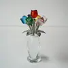 Figura de Cristal Elegante Souvenir Cristal Rosa Regalo Adorno de Escritorio Decoración del Hogar Flor de Cristal Fabricante Lote