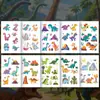 Adesivos de Tatuagem de Dinossauro de Desenho Animado Luminosos para Homens e Mulheres à Prova d'Água e Duradouros Adesivo de Pele Natural para Braço Infantil Brinquedos