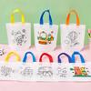 Bolsa de Tela No Tejida para Graffiti DIY Infantil Regalo Día del Niño Actividad Estudiantil Bolsa de Regalo para Colorear Bolsa Tote para Pintar