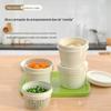 Tigela portátil redonda transparente de drenagem de camada dupla para conservação de alimentos frescos, caixa de conservação de alimentos frescos para geladeira, caixa de armazenamento de gengibre, alho e cebolinha, caixa selada