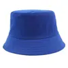 Sombrero de pescador al por mayor logo personalizado protector solar parasol sombrero tipo cuenca placa ligera color sólido algodón sombrero publicitario copa plana
