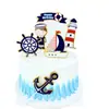 Cartão de decoração de bolo de doce imitação desenho animado Marinha feliz aniversário desenho animado Superman Cartão de bolo de aniversário BABY
