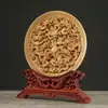 Pulsera de Mano de Perla Dragón de Sándalo Rojo de Hoja Pequeña, Perla Dragón Tallada de Sándalo Rojo Sólido, Tallado Fino por Ambos Lados, Alto Contenido de Aceite y Alta Densidad