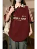 Camiseta tipo polo de peso pesado estilo retro americano con cuello y manga corta para hombres y mujeres, diseño de nicho, camiseta de pareja estilo preppy