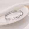 Estilo Coreano Transfronteiriço Moda Coreana Pulseira Oca de Aço Titânio Personalizada Moda Feminina Pulseira de Aço Inoxidável Joias Atacado