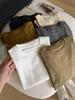 Camiseta Interior de Cachemira Sintética para Mujer, Suéter Holgado y Versátil de Cuello Redondo con Mangas Largas, Estilo Básico Otoño e Invierno con Color Puro Ropa de Otoño
