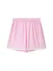 Conjunto de Duas Peças: Top Bandeau Renda Francesa Patchwork Ombro a Ombro Manga Sino Moda Verão Feminina Shorts Cropped Cintura Elástica