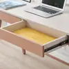 Escritorio de uso doméstico hecho de tablero de partículas de madera maciza, rectangular con cajones, escritorio de computadora simple, escritorio de oficina para viviendas de alquiler, escritorio de estudio